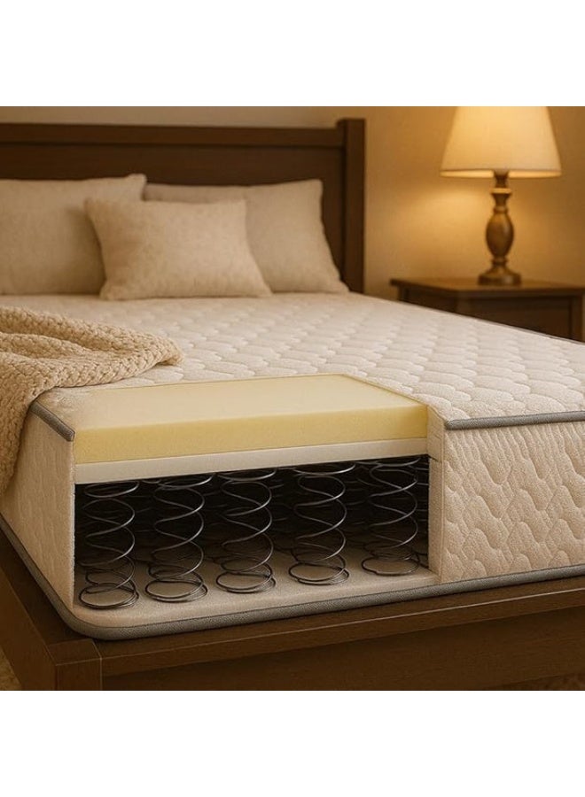 Zavora Homes Spring Mattress  Bonnell Spring | (20 cm Thickness) | Durable Support | Pressure Relief | Breathable Knitted Fabric | Plush Feel - 180x200x20